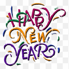 Animated Happy New Year Clipart - Word Art Emoji