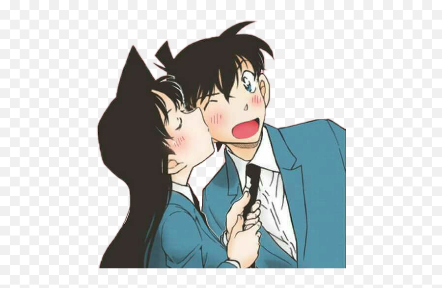Nikishinran First Kiss - Ran Y Shinichi Beso Transparent Ran Mouri Shinichi Ran Emoji,Emoticono Beso