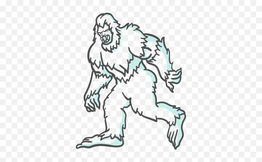 Bigfoot Sasquatch Growling Walking Duotone - Transparent Png Bigfoot Outline Emoji,Sasquatch Emoji