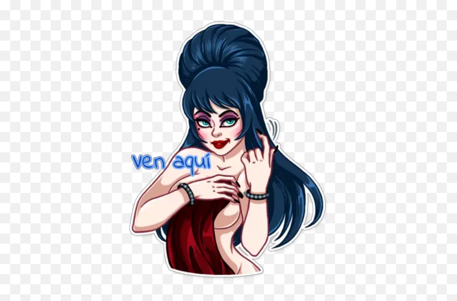 Mistress Of The Dark Whatsapp Çin Çkartma - Fictional Character Emoji,Mistress Emoji