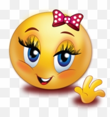 Greet Smile Girl Wave Hand Emoji - Smiley