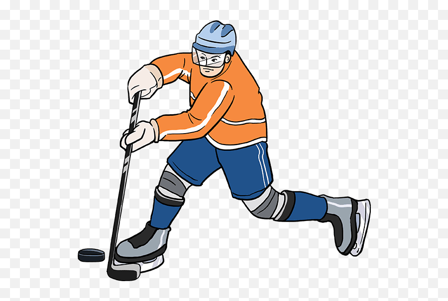 How To Draw A Hockey Player - Draw A Hockey Player Emoji,Hockey Stick Emoji