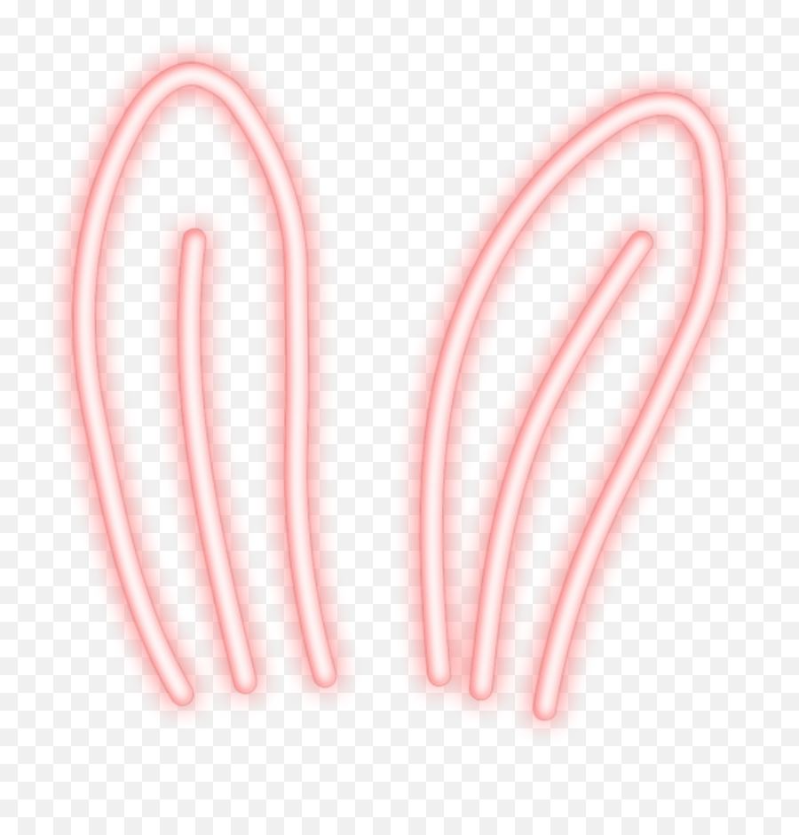 Neon Pink Red Bunny Ears Kpop Cute - Bunny Ears Transparent Pink Emoji,Bunny Ears Emoji