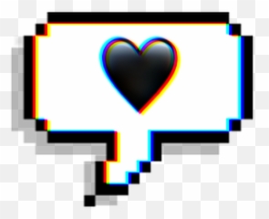 Chat Emoji Text Heart Black Glitch Effect Aesthetic Cut - Sticker Png