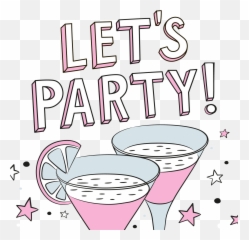 Mq Pink Drinks Party Words - Clipart Emoji