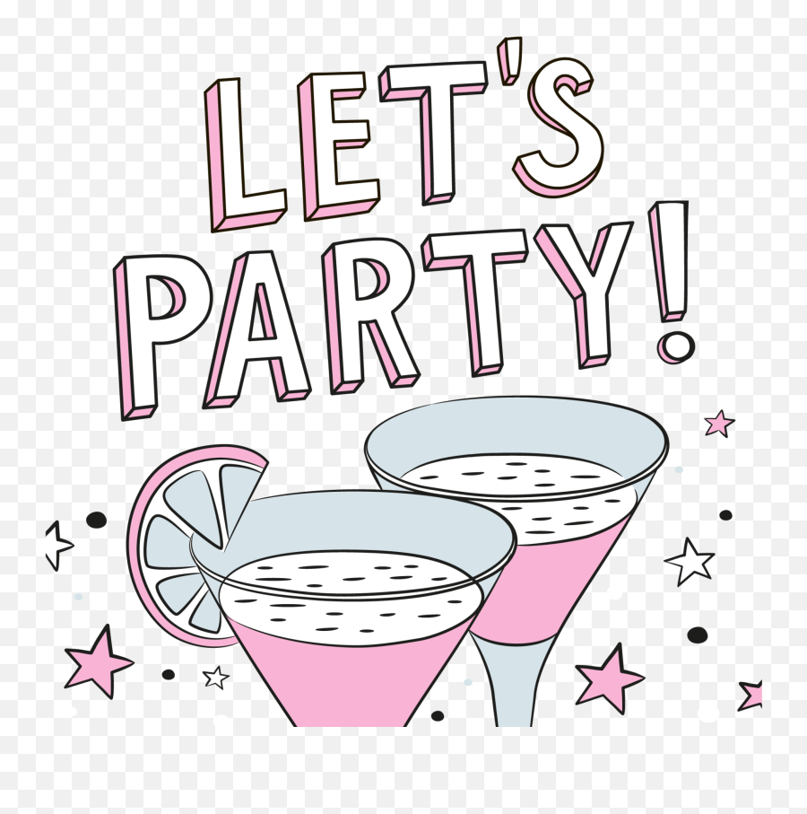 Mq Pink Drinks Party Words Word - Party Word Clipart Emoji,Sparty Emoji