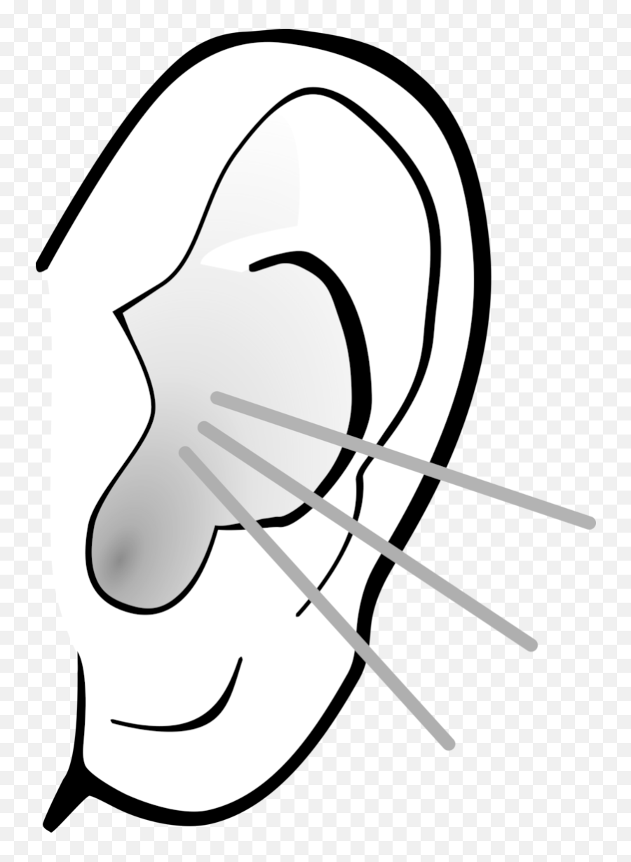 Download Free Png Listening Ear Image - Dlpngcom Ears Clipart Black And White Emoji,Listening Emoji