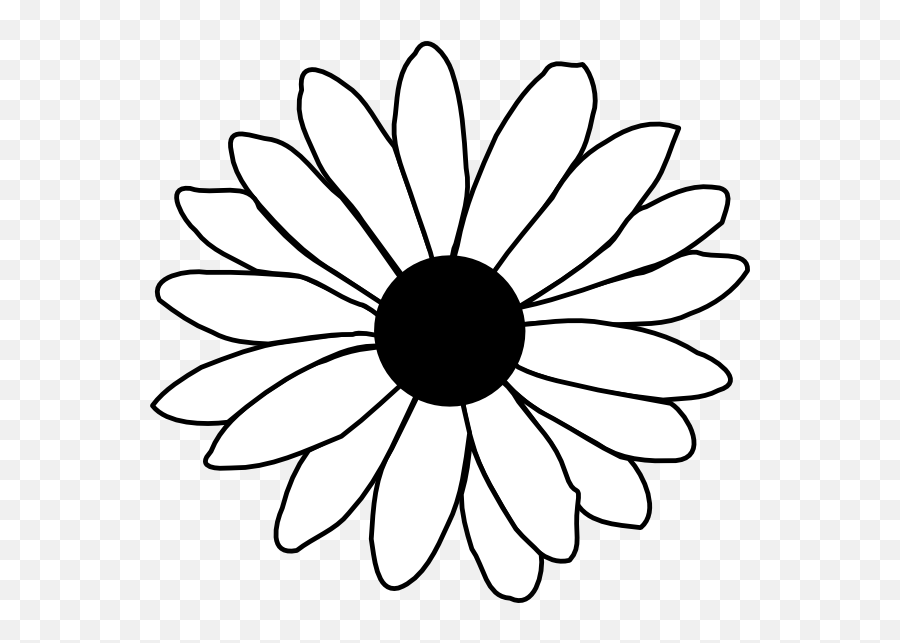 Flower Drawing For Kids Free Download On Clipartmag - Daisy Clip Art Black And White Emoji,White Flower Emoji