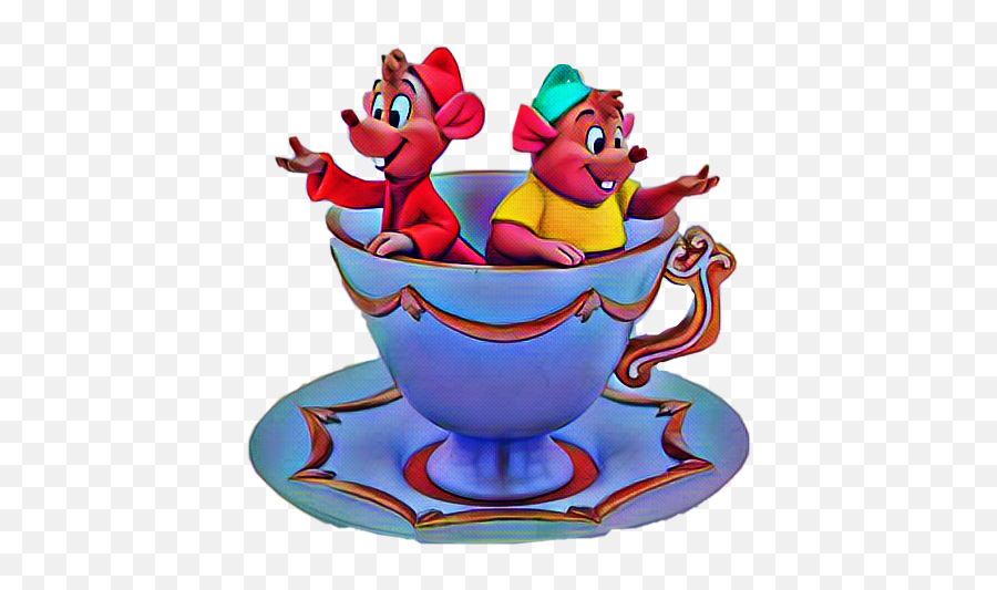 Cup Saucer Mice Disney Cinderella Freetoedit - Disney Cinderella Cup Emoji,Cinderella Emoji