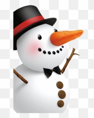 Clipart Snowman Nose Clipart Snowman - Snowman With A Carrot Nose Emoji,Hat Tip Emoji
