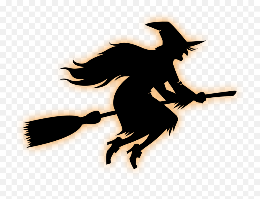 Witchs Broom Witchcraft - Witch On Broom Silhouette Emoji,Witch On Broom Emoji