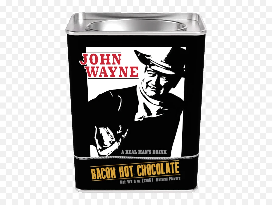 John Wayne Bacon Hot Chocolate 8oz Rectangle Tin - John Wayne Bacon Hot Chocolate Emoji,New Bacon Emoji