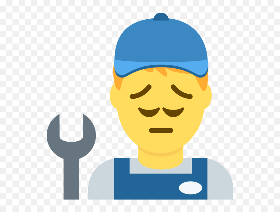 Emoji Face Mashup Bot On Twitter U200d Man Mechanic - Illustration,:pensive: Emoji