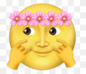Moon Emoji Flower Hand Sticker - Ios Png
