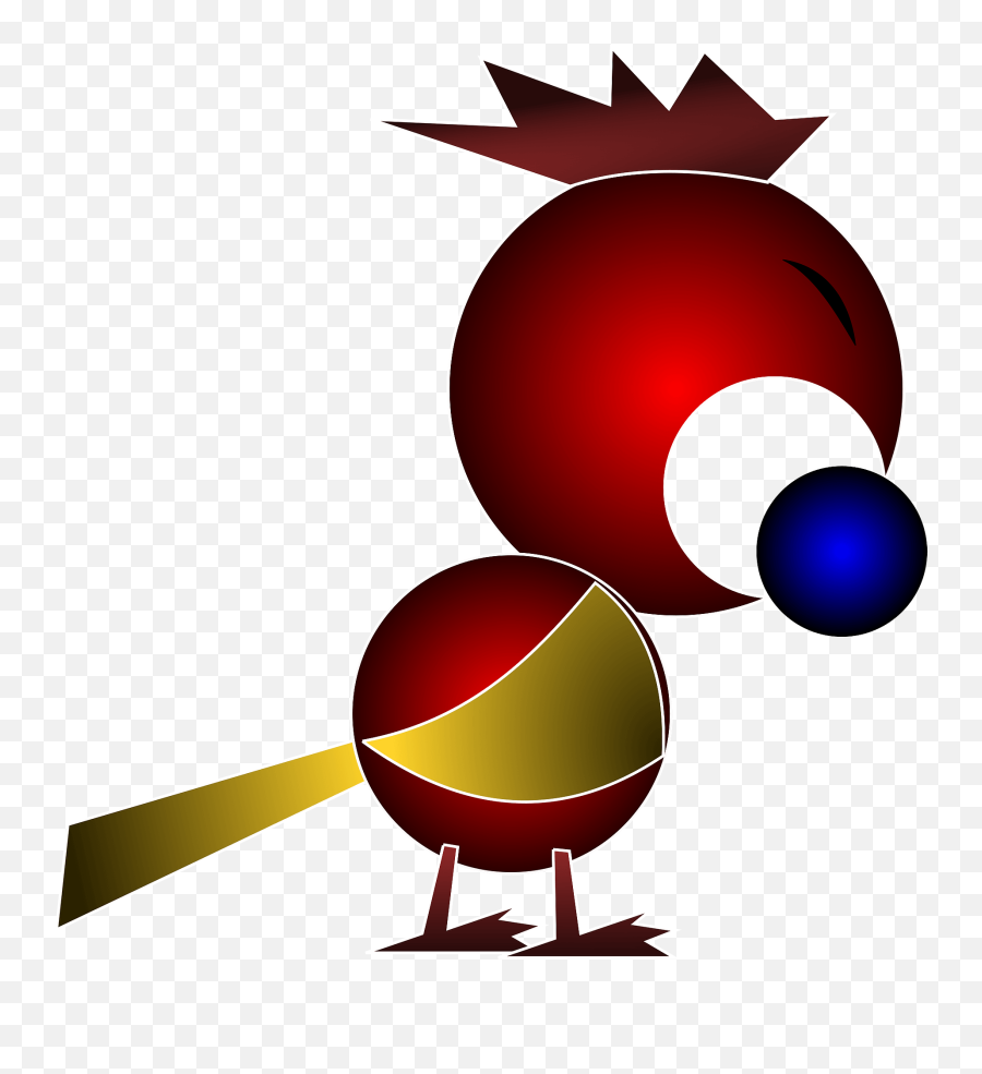 Red Bird With Large Blue Eye Clipart Free Download - Chicken Emoji,Wide Eye Emoji