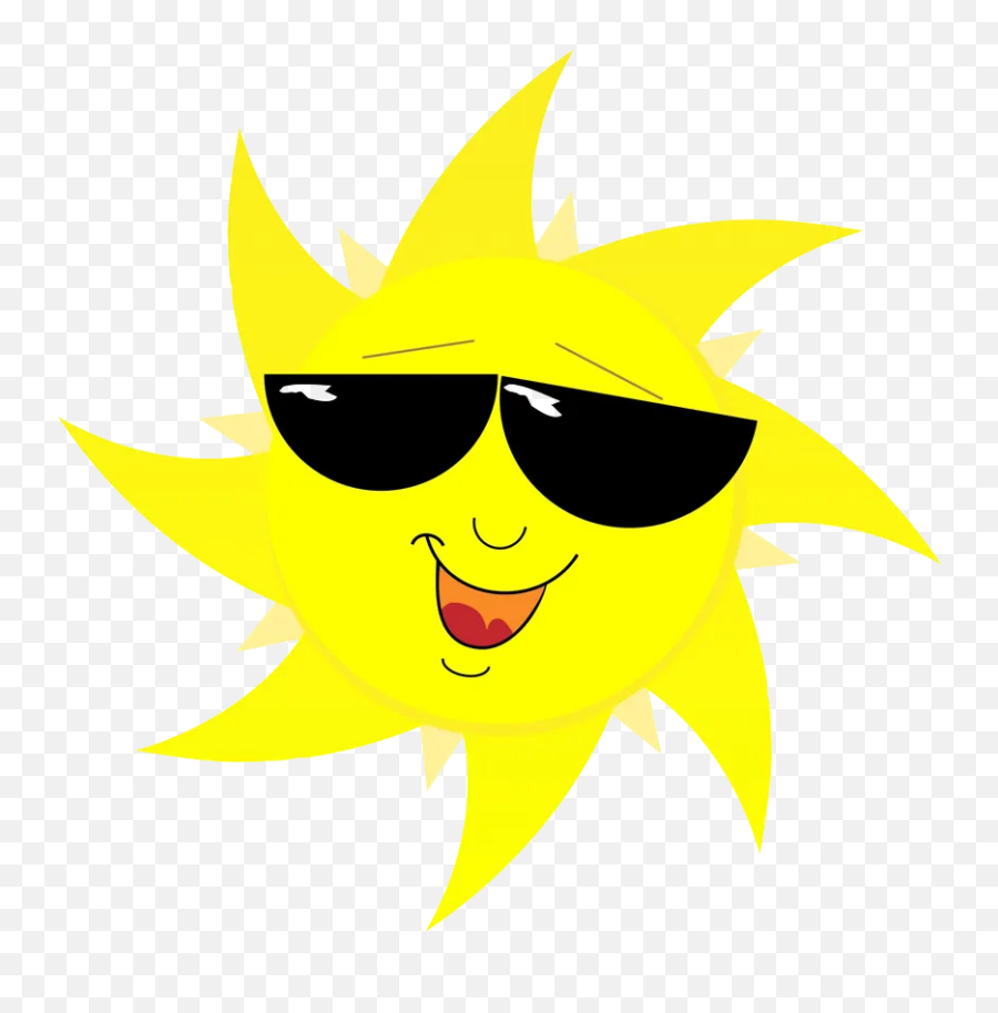 Happy Sun Wearing Sunglasses No Background Png Image Free - Sun With Sunglasses Png Emoji,Sunglasses Emoticon
