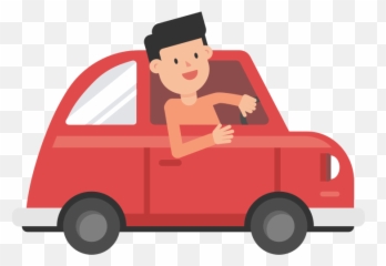 Man Driving Car Cartoon Vector - Animation Gif Png Emoji
