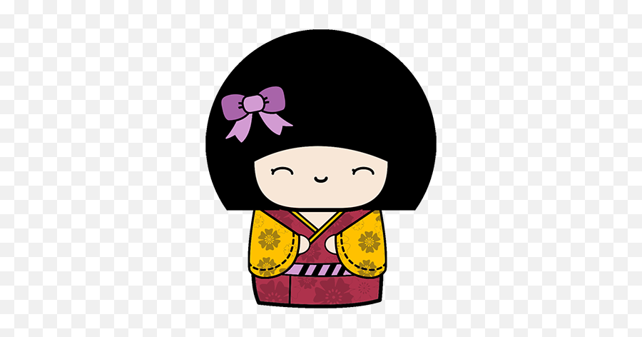 Kokeshi Animated Japanese Dolls - Cartoon Emoji,Japanese Dolls Emoji