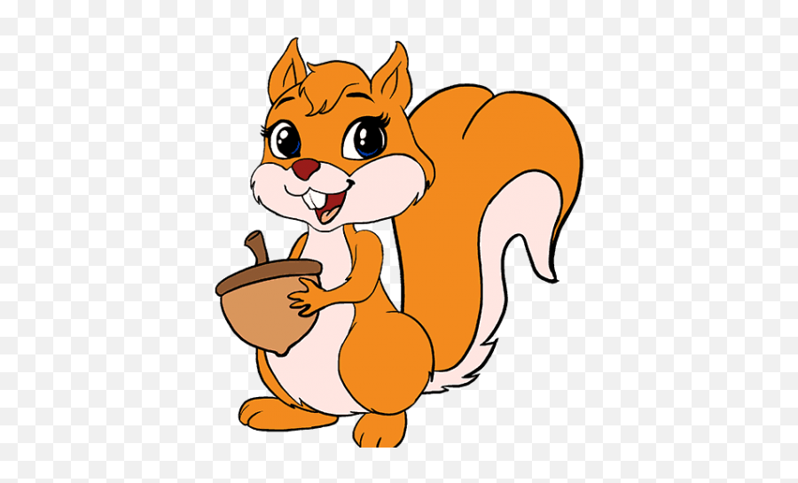 Chipmunk Clipart Easy Cartoon - Squirrel Cartoon Drawing Png Emoji,Chipmunk Emoji