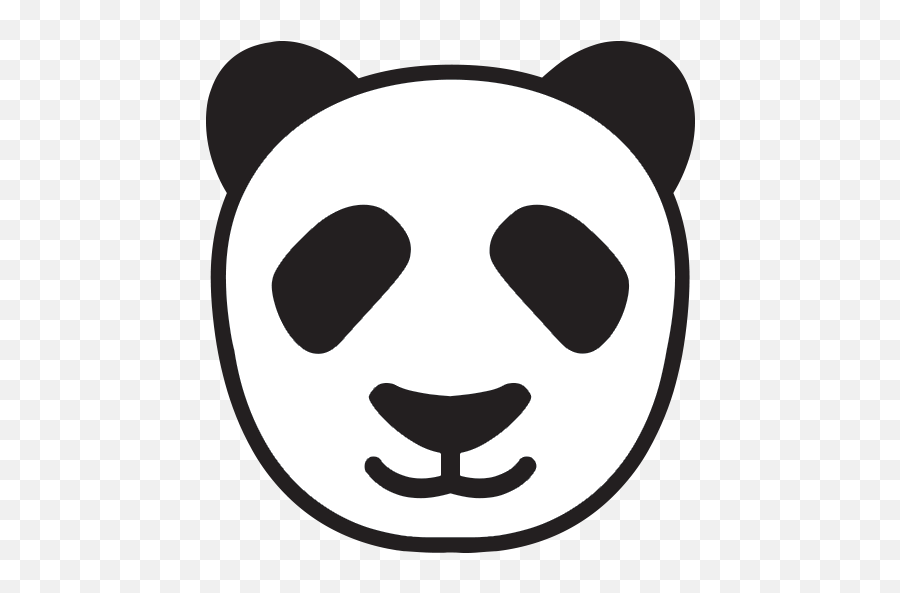 Panda Face Emoji For Facebook Email Sms - Panda Face Line Art,Panda Emoji