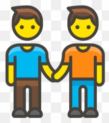 Couple - Two Cartoon People Holding Hands Emoji