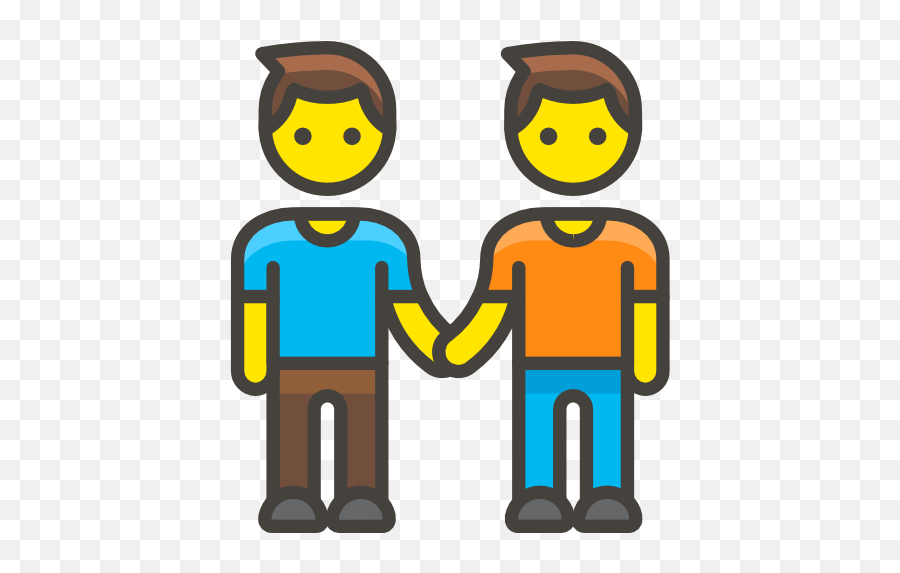 Couple - Two Cartoon People Holding Hands Emoji,Gay Couple Emoji