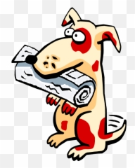Download Clipart - Dog With Newspaper In Mouth Png Cartoon Dog With Paper Emoji,Duct Tape Emoji