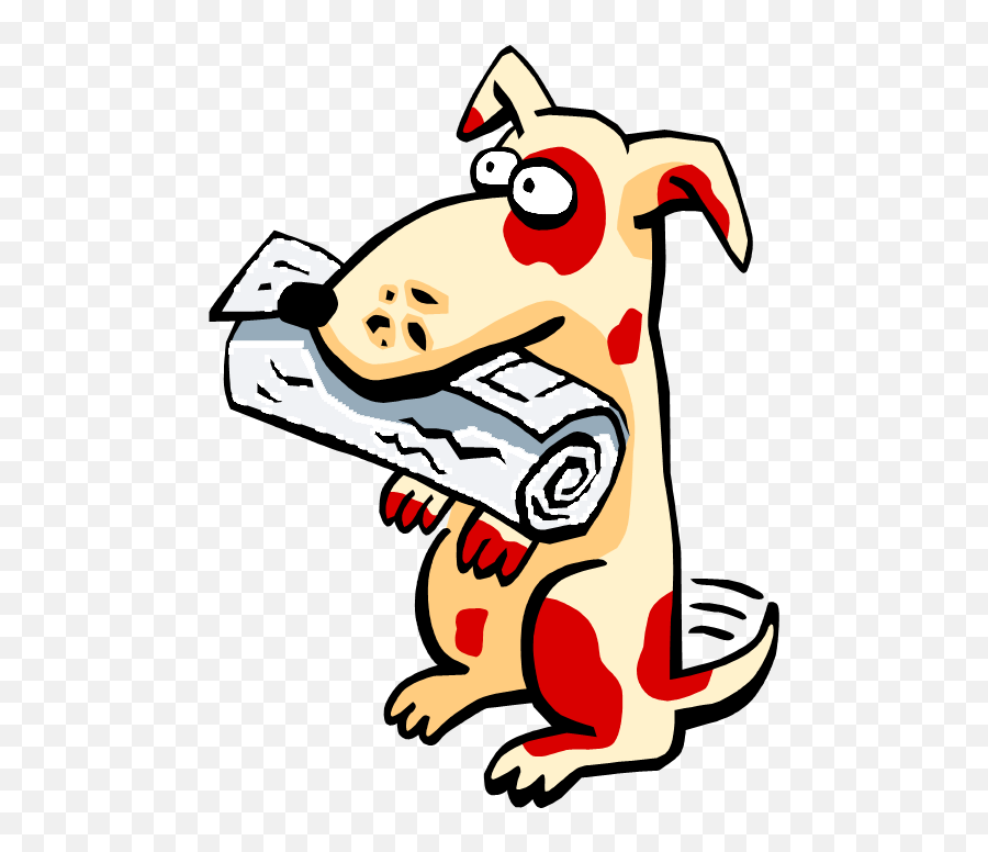 Download Clipart - Dog With Newspaper In Mouth Png Cartoon Dog With Paper  Emoji,Duct Tape Emoji - free transparent emoji 
