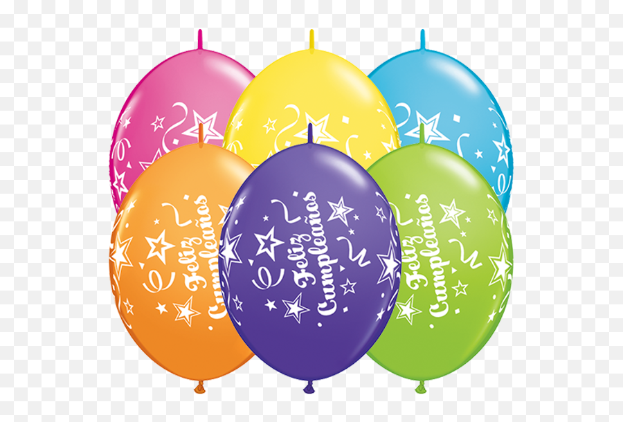 50 X 12 Feliz Cumpleanos Tropical Assorted Quick Link - Qualatex Printed Balloon Emoji,Party Streamer Emoji