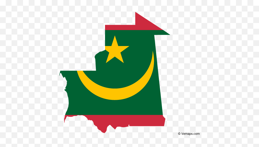Flag Map Of Mauritania - Mauritania Map Vector Emoji,French Flag Chicken Emoji