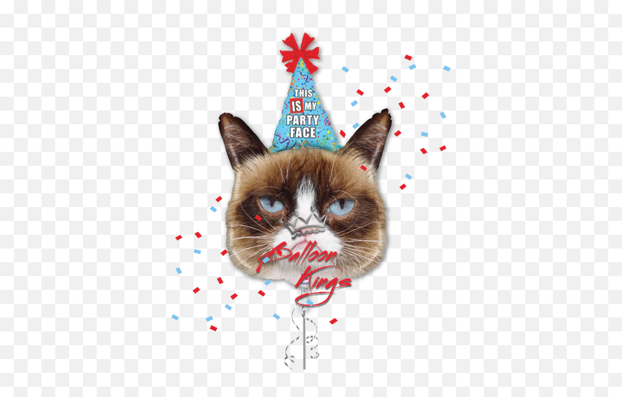 Grumpy Cat - Grumpy Cat Birthday Hat Emoji,Grumpy Cat Emoji