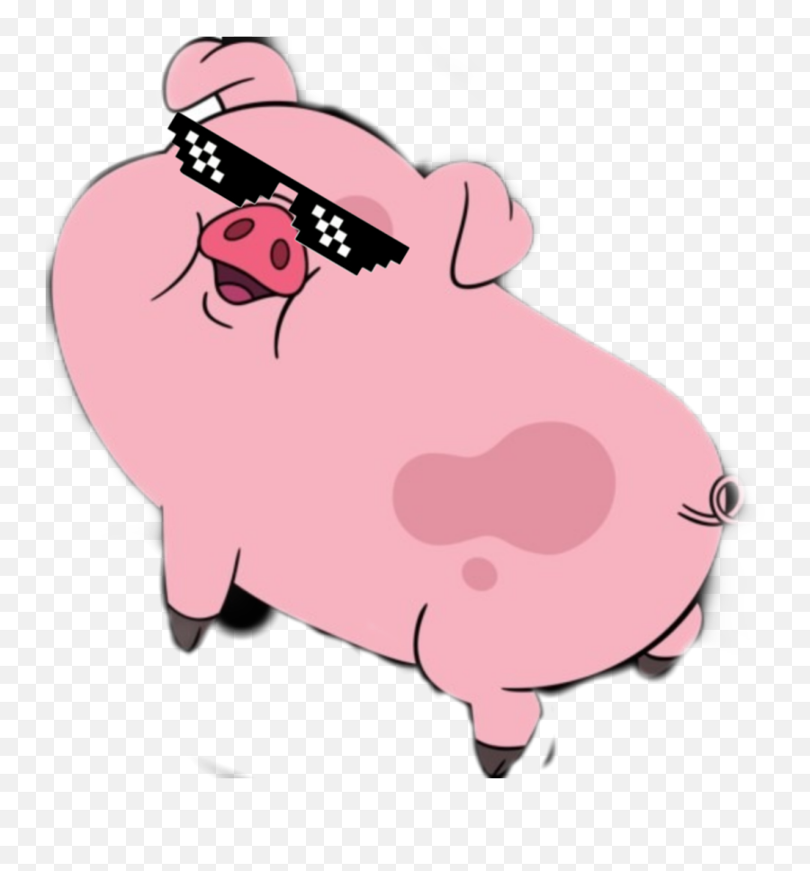 Pink Pig Sticker Challenge - Big Emoji,Leaf Pig Emoji