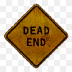 Rust Deadend Damaged Cracked Sign - Road Work Ahead Emoji