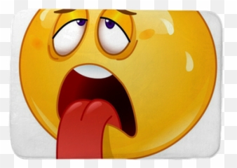 Exhausted Emoticon Bath Mat Pixers - Tired Emoji
