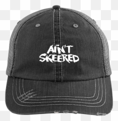 Ainu0027t Skeered Custom Embroidered Distressed Trucker Cap - Hat Emoji,Emoji Hats