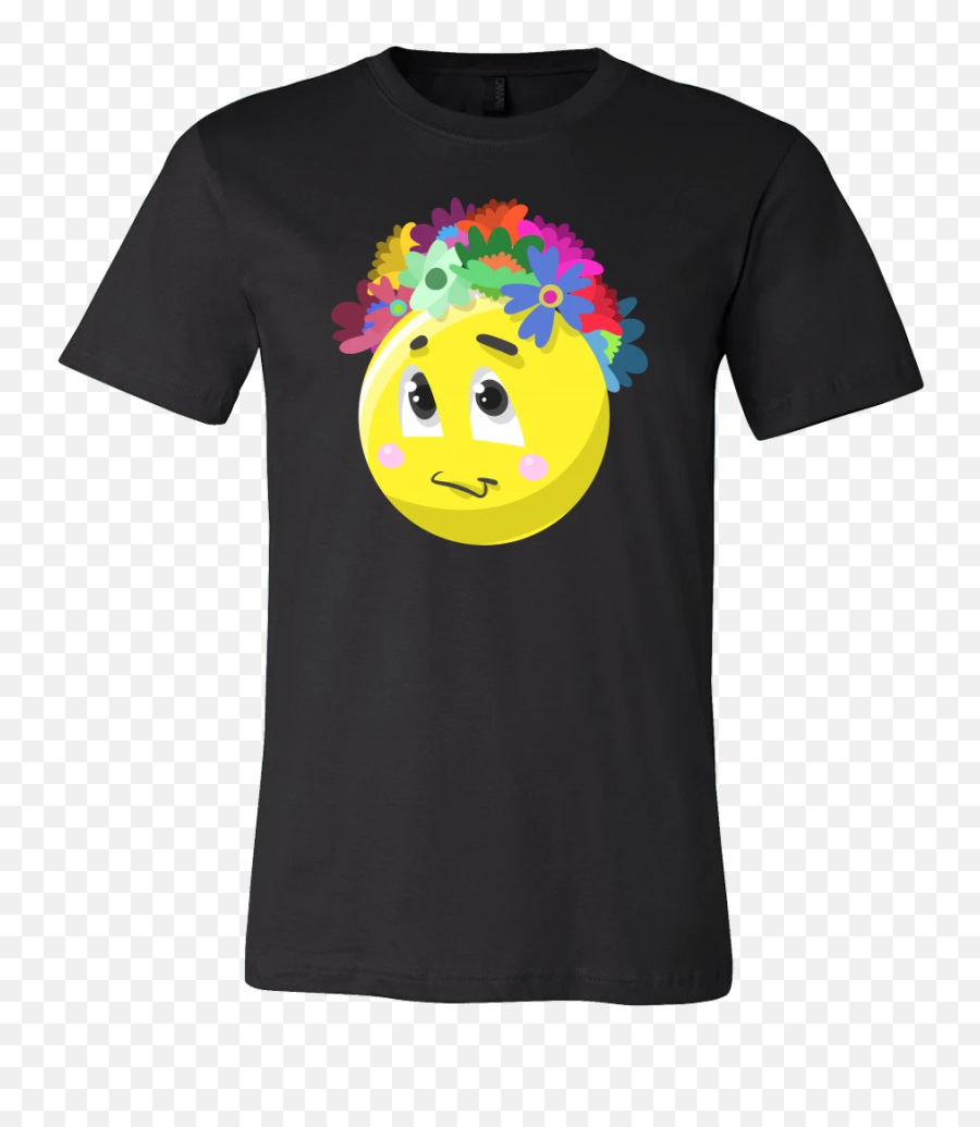 Emoji Flower Cute Face Emojis Flowery Crown T Shirt - Halloween T Shirt Designs For Teachers,Flower Emoticon