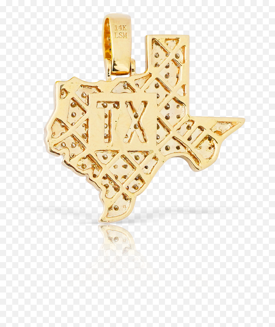 10k Yellow Gold Texas Diamond Map Pendant 150ct - Locket Emoji,Jesus Cross Emoji