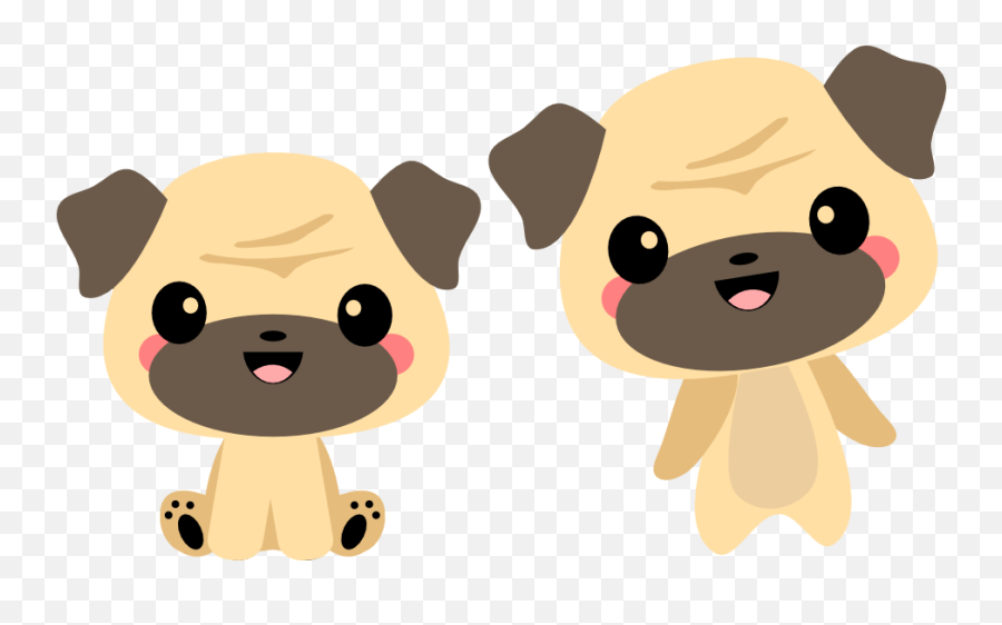 Kawaii Pug - Kawaii Pug Png Emoji,Dog Emoji Copy And Paste