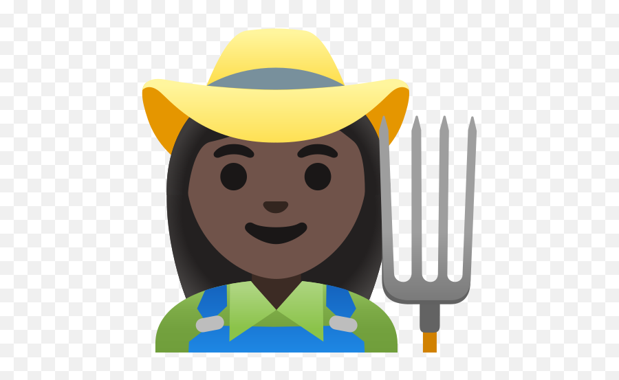 U200d Woman Farmer Dark Skin Tone Emoji - Emoji Mulher Jardineira,Fork And Knife Emoji