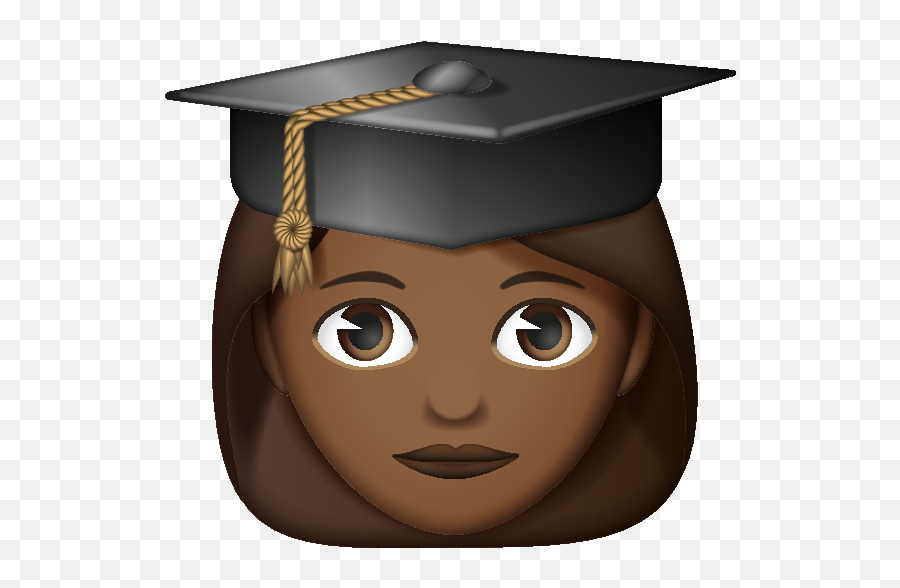 Emoji - Emoji With Brown Hair,Graduate Emoji