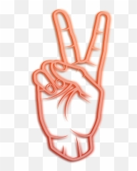 Neon Orange Peace Glow Peacestickers - Portable Network Graphics Emoji