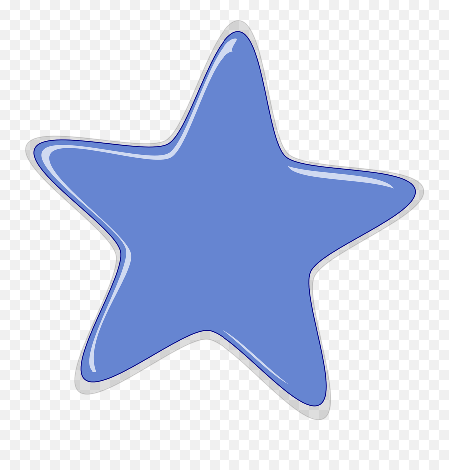 Star Blue Glossy Rounded Free Vector - Blue Star Cartoon Emoji,Sparkle Emoji Transparent Background