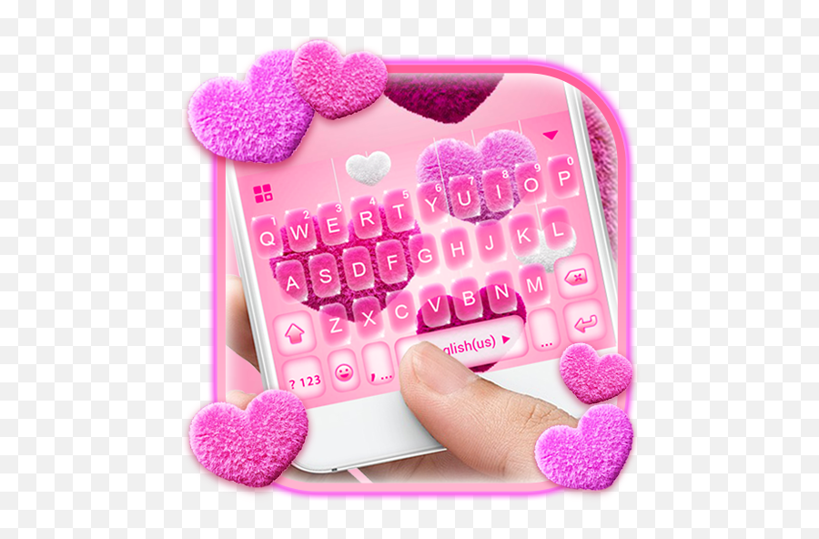 Valentine Plush Heart Keyboard Theme - Heart Keyboard Apps Emoji,Heart Emoji Pc