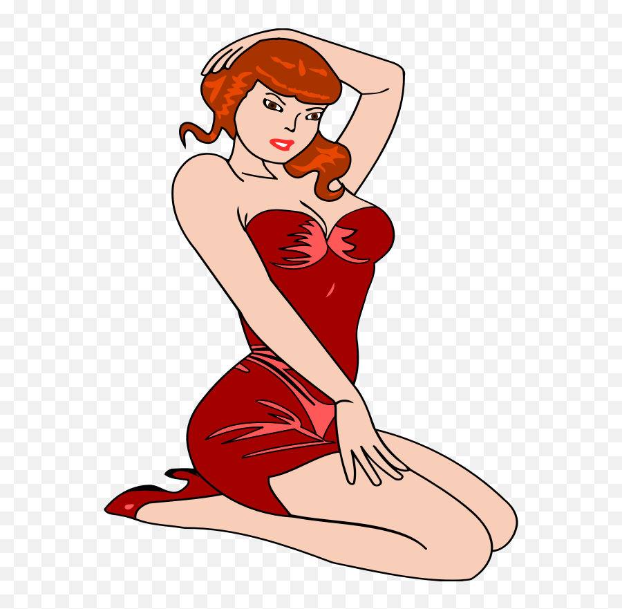 Download Free Png Woman Kneeling - Clip Art Emoji,Red Dress Lady Emoji