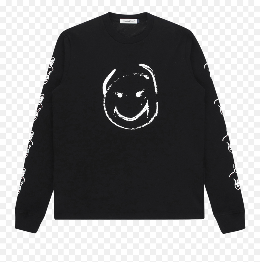 Undercover Front Face Printed Crewneck - Smiley Emoji,Bong Emoticon