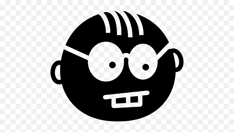 Nerd People Freak Glasses Geek Emoticon Icon - Black And White Emoji Of Fuck,Geek Emoji