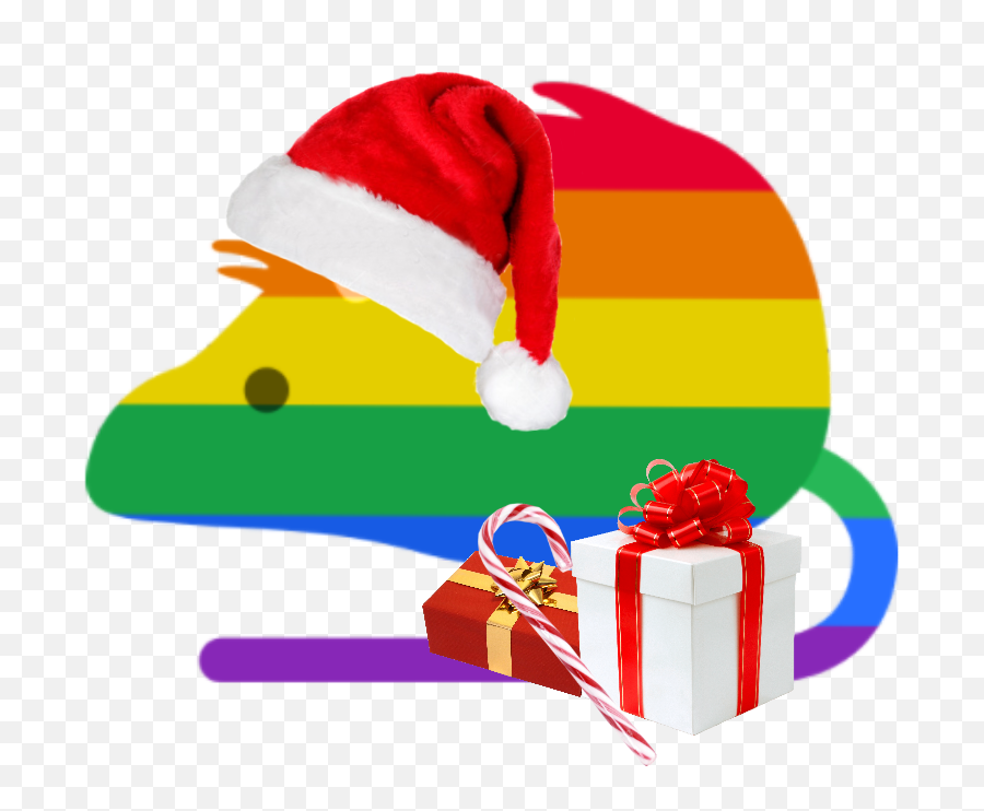 Merry Christmas From Gay Santa He Has - Gay Christmas Rat Emoji,Gay Emoji
