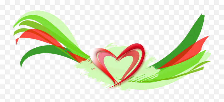 Waves The Heart Of Green Red Decoration - Coeur Rouge Et Vert Emoji,Wave Emoticon