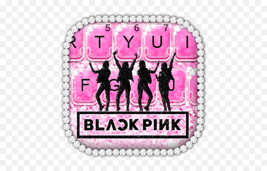 Glitter Black Pink Girls Keyboard Theme - Apps On Google Play Blackpink Logo Png Black Emoji,Black Girl Emoji Copy And Paste