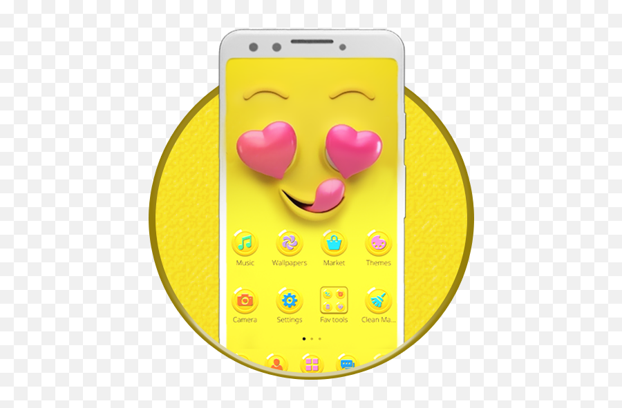 Yellow Smile Love Face Theme - Smartphone Emoji,Tongue Sticking Out Emoji Keyboard
